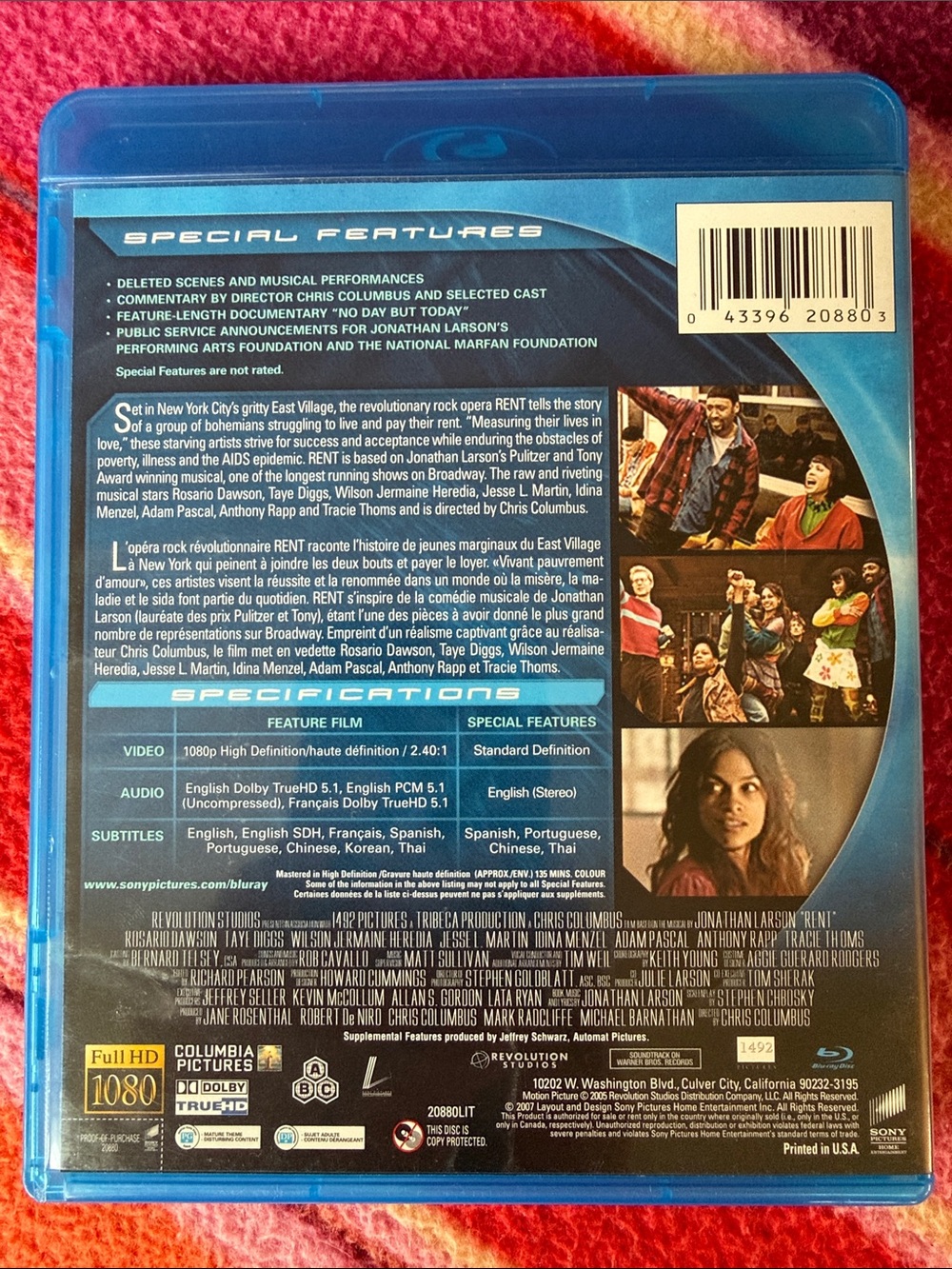 Sony Blu-Ray RENT Musical Movie - Picture 2 of 2